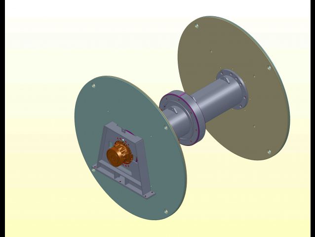 NET DRUM EQUIPPED WITH HYDRAULIC MOTOR INSIDE THE BARREL